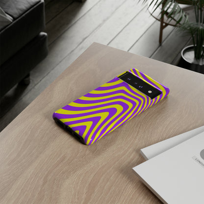 Retro wavy - yellow and purple - Tough Cases