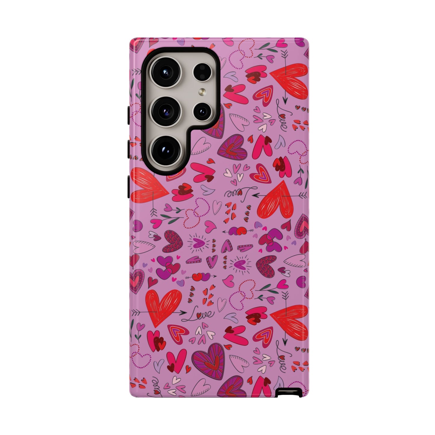 Heart Doodles - Fuschia Pink ff8eff - Tough Cases