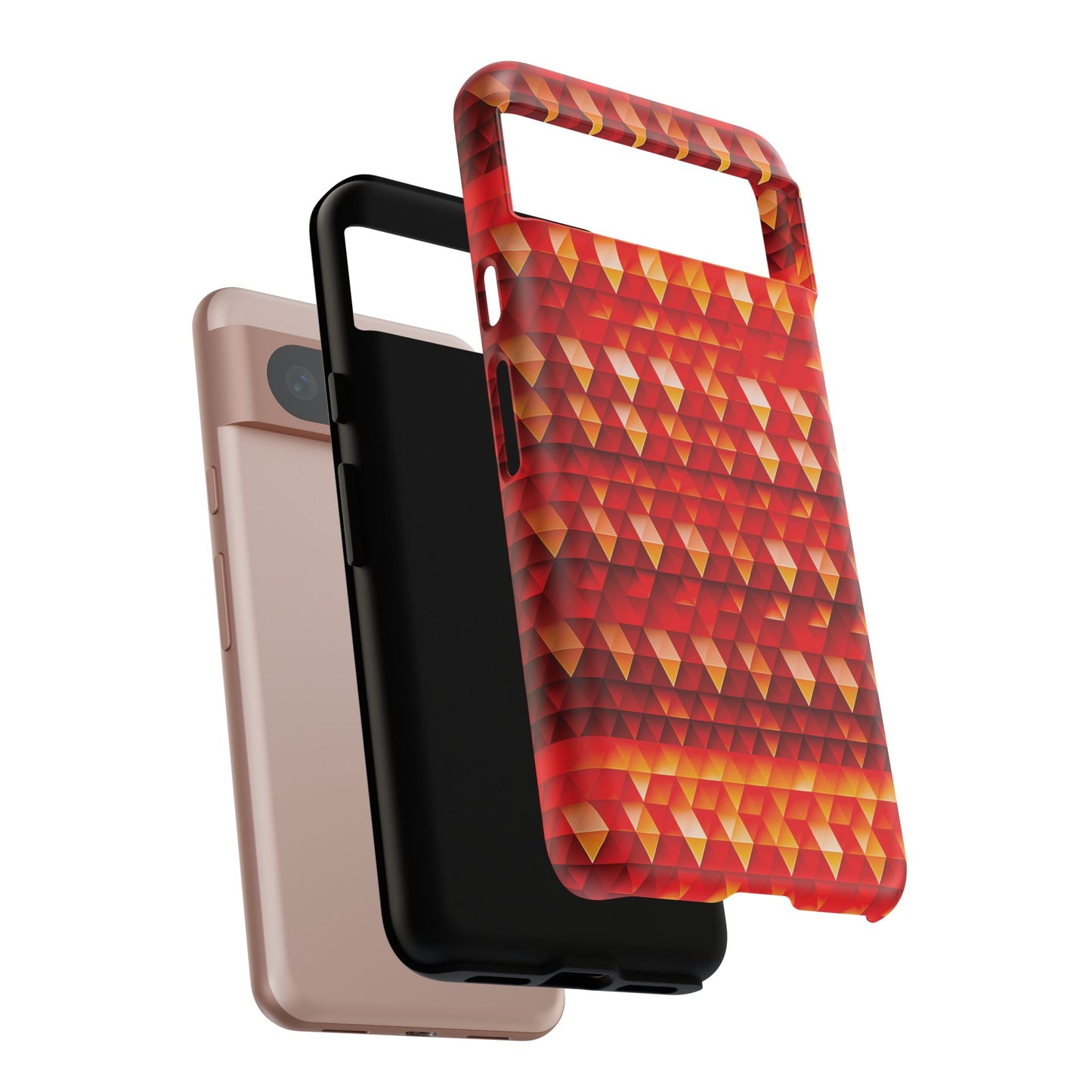 Geometric Flame - Red Triangles - Boston University Red d00000 - Tough Cases