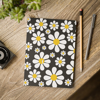 Ducks in Daisies - Black 000000 - Softcover Journal