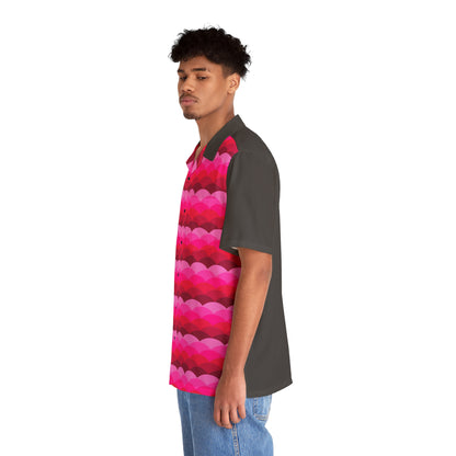 Variations on a Pink Rose - Sunrise - black 000000 - Men's Hawaiian Shirt (AOP)