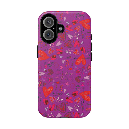 Heart Doodles - Deep Magenta B805AE - Tough Cases