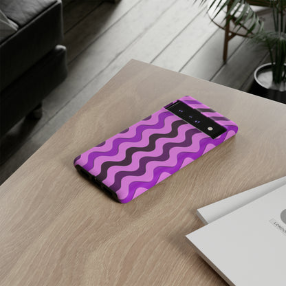 Vertical retro wavy purple and pink - Tough Cases