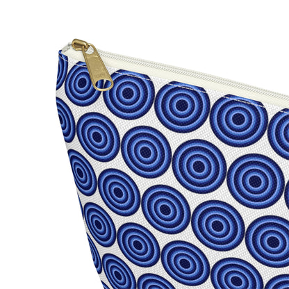 Colorful Circles - Blue - White - Accessory Pouch w T-bottom