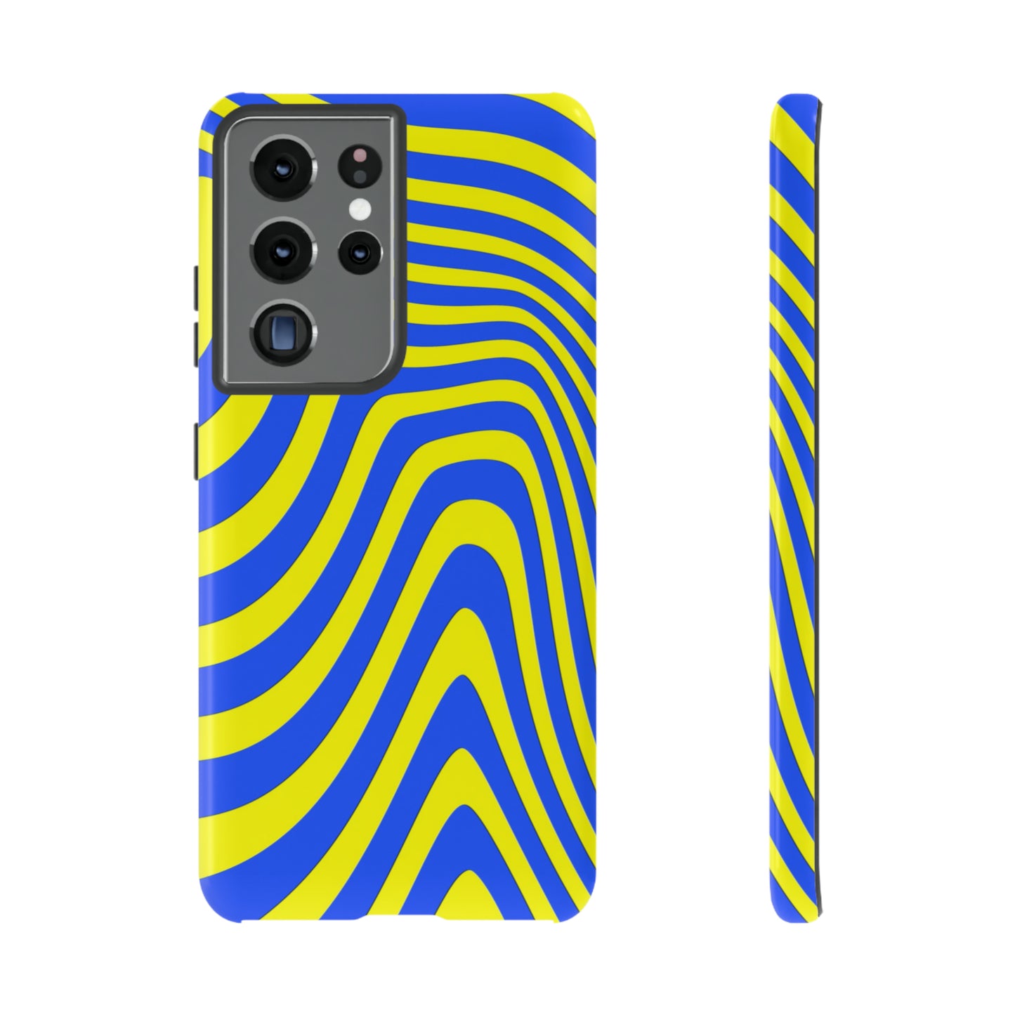 Retro wavy - yellow and blue - Tough Cases