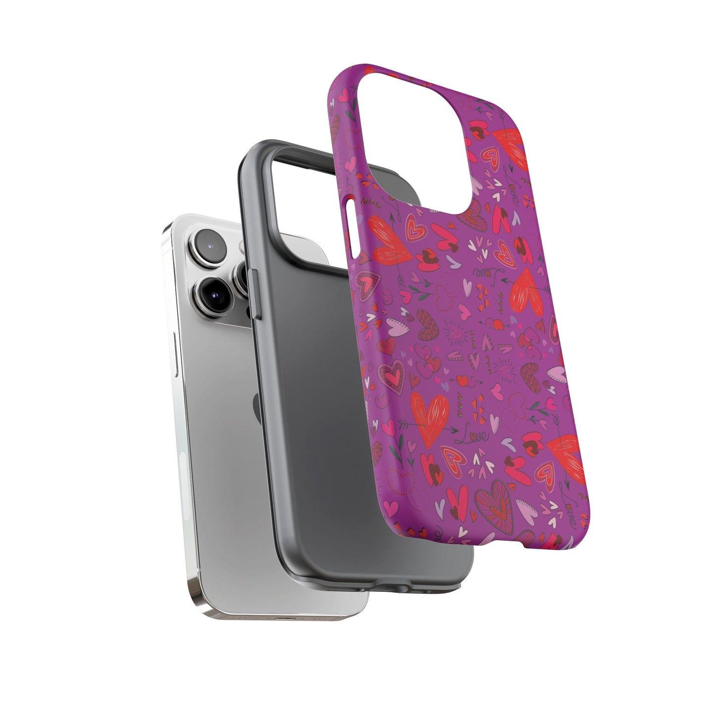 Heart Doodles - Deep Magenta B805AE - Tough Cases