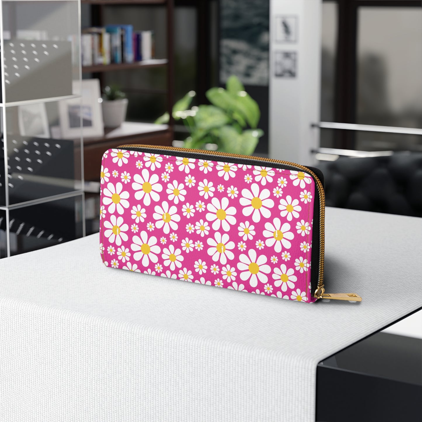 Ducks in Daisies - Mean Girls Lipstick ff00a8 - Zipper Wallet