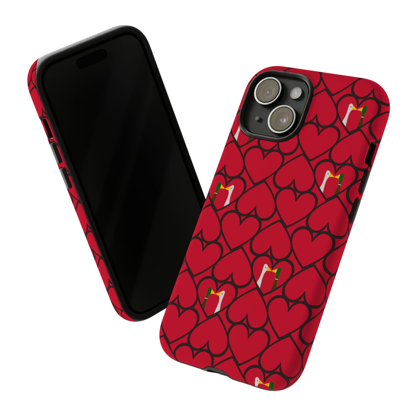 Ducks in hearts - Fire Engine Red c8092e - Tough Cases