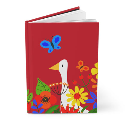 Bright Summer flowers - Red ca1028 - Hardcover Journal Matte