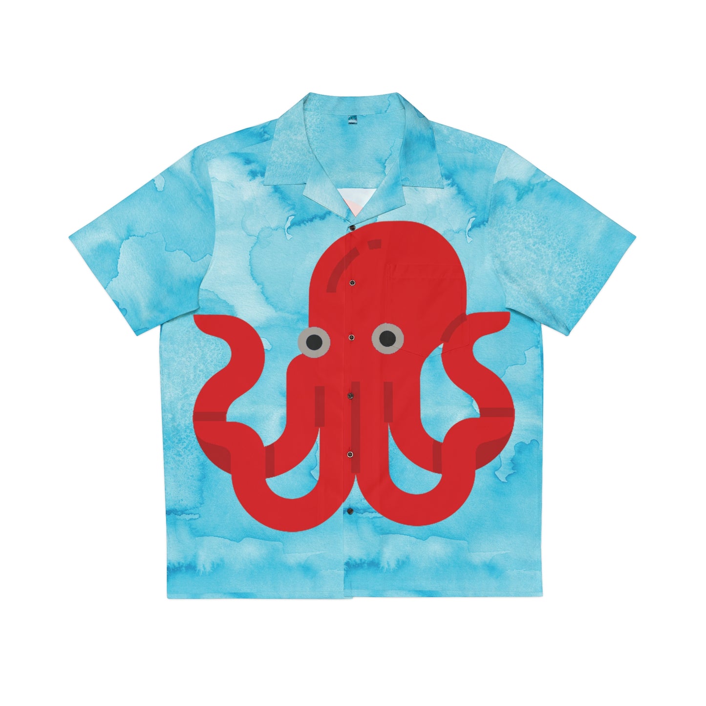 BIG Octopus - Blue Watercolor - Men's Hawaiian Shirt