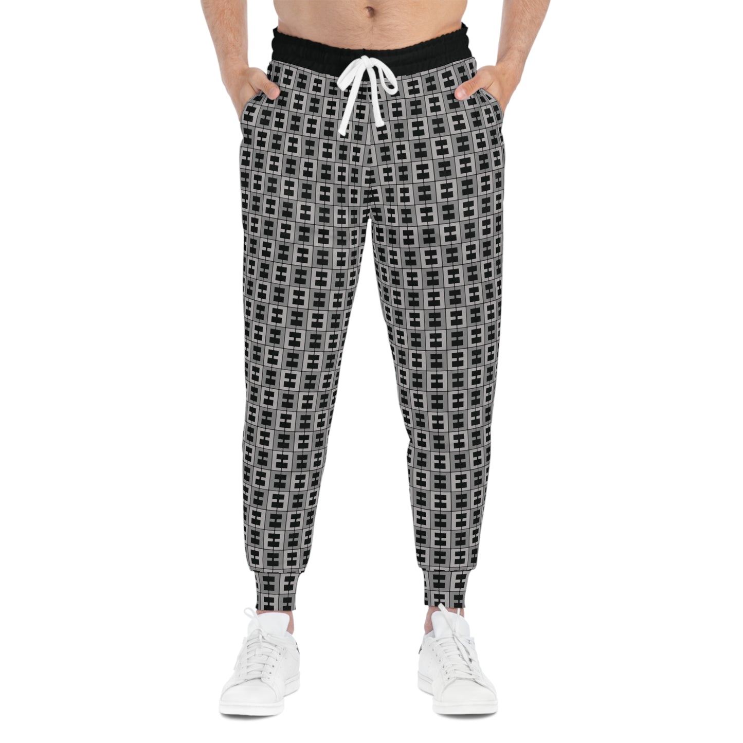 Letter Art - E -  Black - Athletic Joggers (AOP)