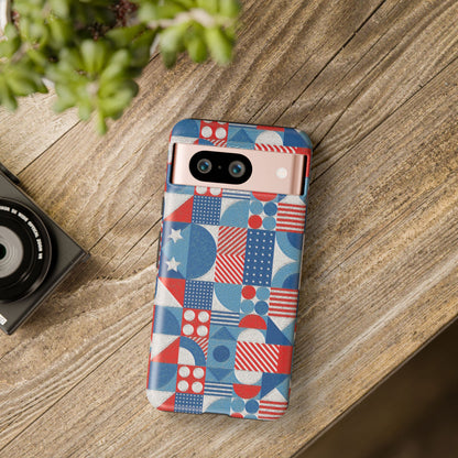 Red White and Blue Bold Pattern - BIG - Oil Paint Texture - Tough Cases