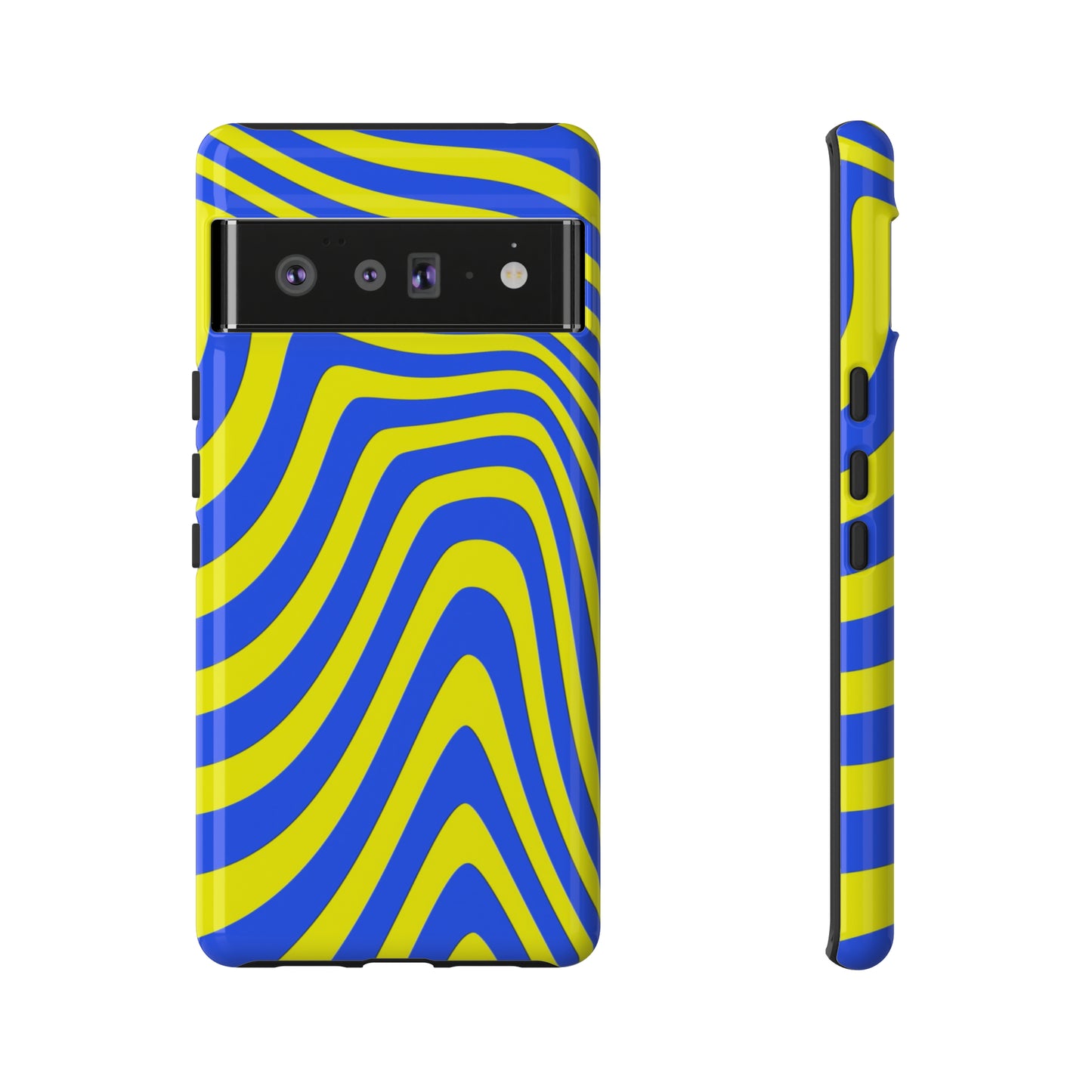 Retro wavy - yellow and blue - Tough Cases