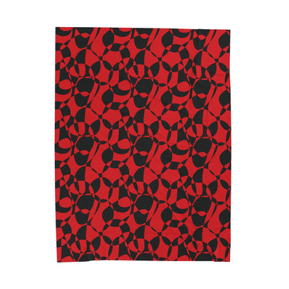 Scarlet Symphony - Black - Velveteen Plush Blanket