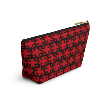 Letter Art - M - Red - Black 000000 - Accessory Pouch w T-bottom