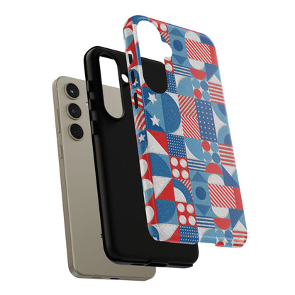 Red White and Blue Bold Pattern - BIG - Oil Paint Texture - Tough Cases