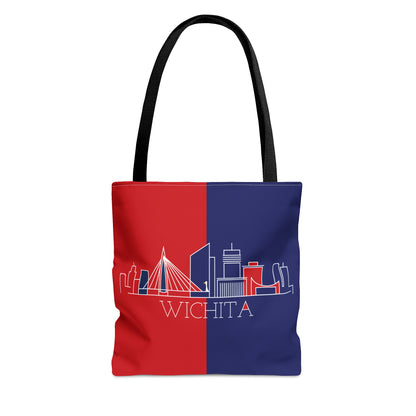 Wichita - Red White and Blue City series - Logo - Tote Bag