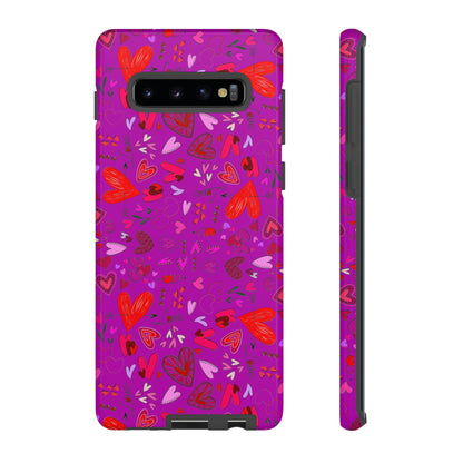 Heart Doodles - Deep Magenta B805AE - Tough Cases