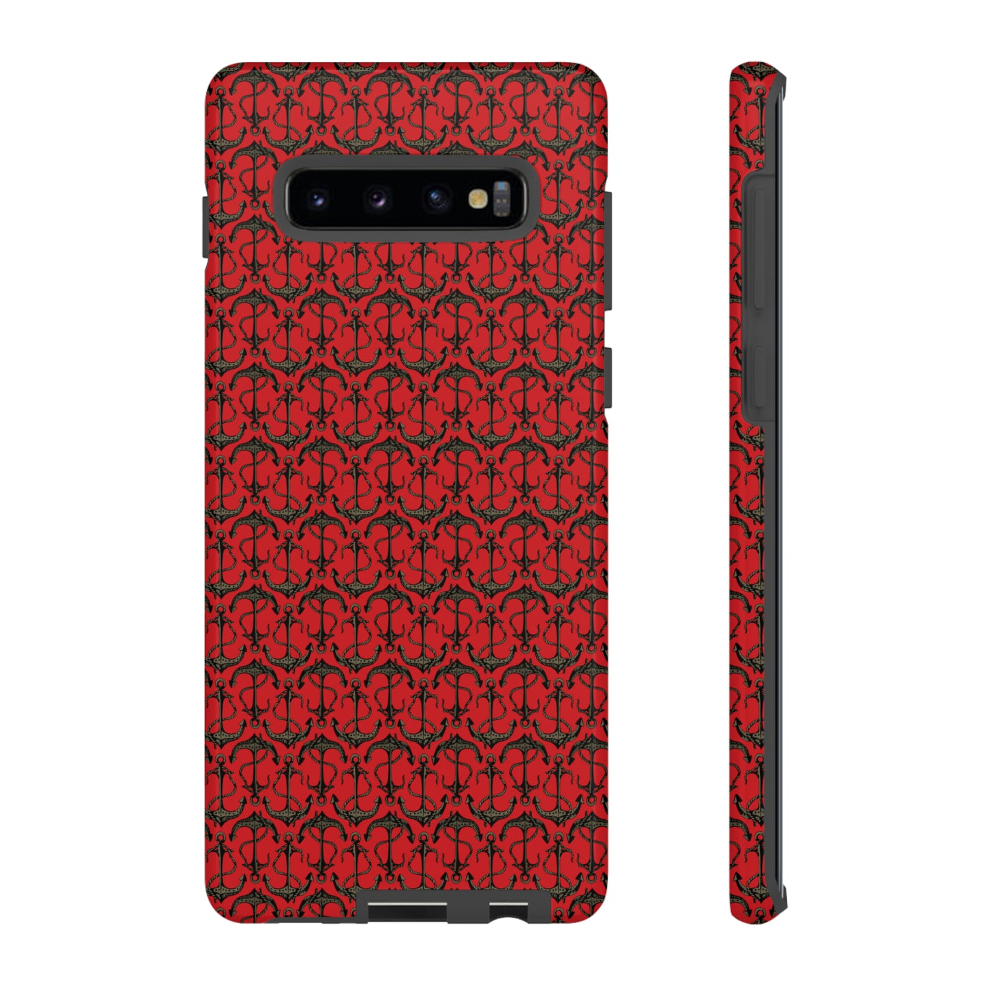 Anchors Away - Black Gray - Scarlet de0000 - Tough Cases