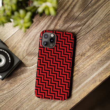 Zigs and Zags - Black - Scarlet - Slim Phone Cases