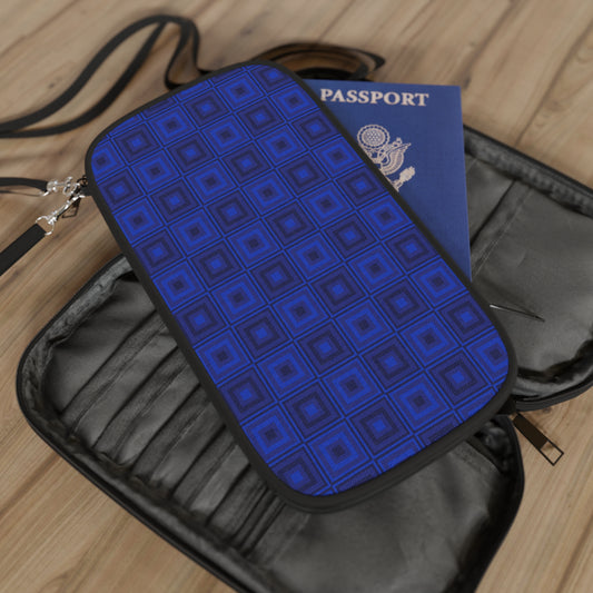 Blue Squares - Passport Wallet