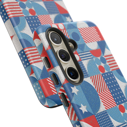 Red White and Blue Bold Pattern - BIG - Oil Paint Texture - Tough Cases