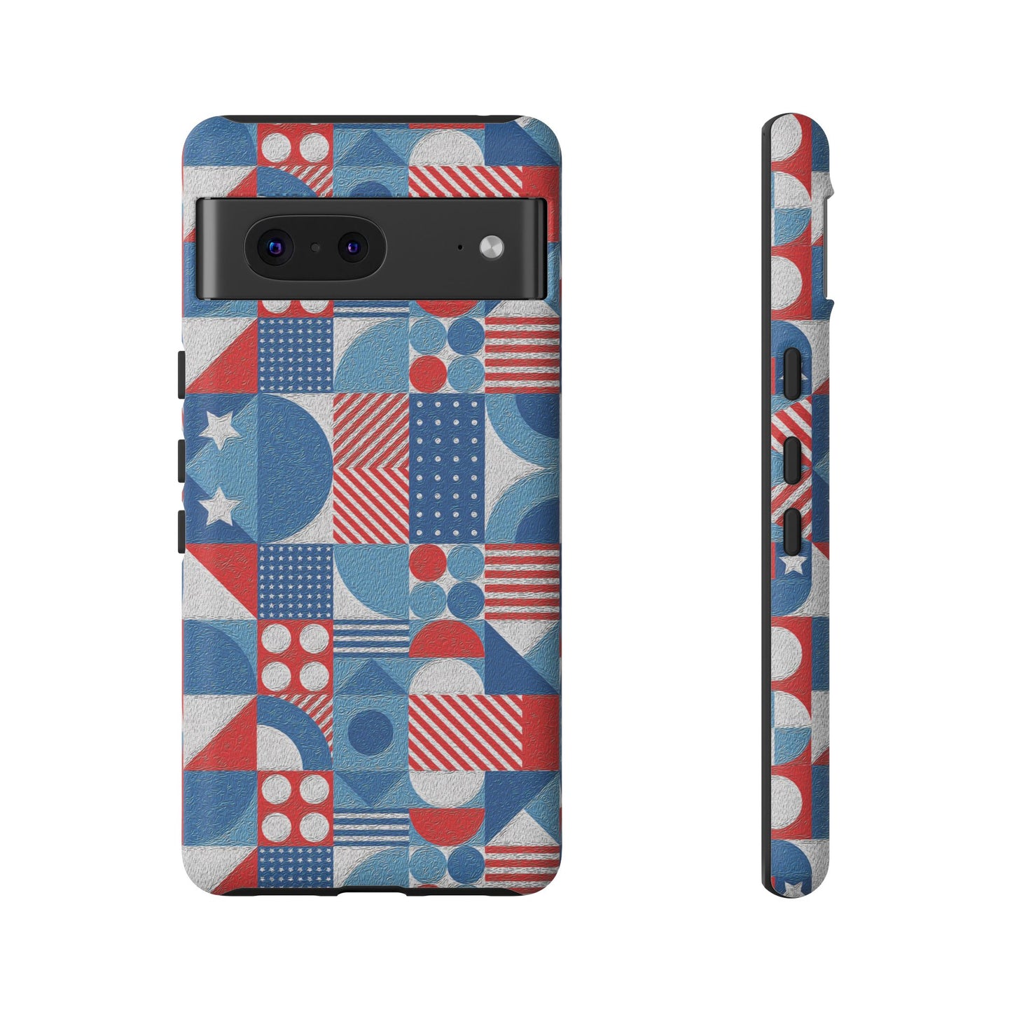 Red White and Blue Bold Pattern - BIG - Oil Paint Texture - Tough Cases