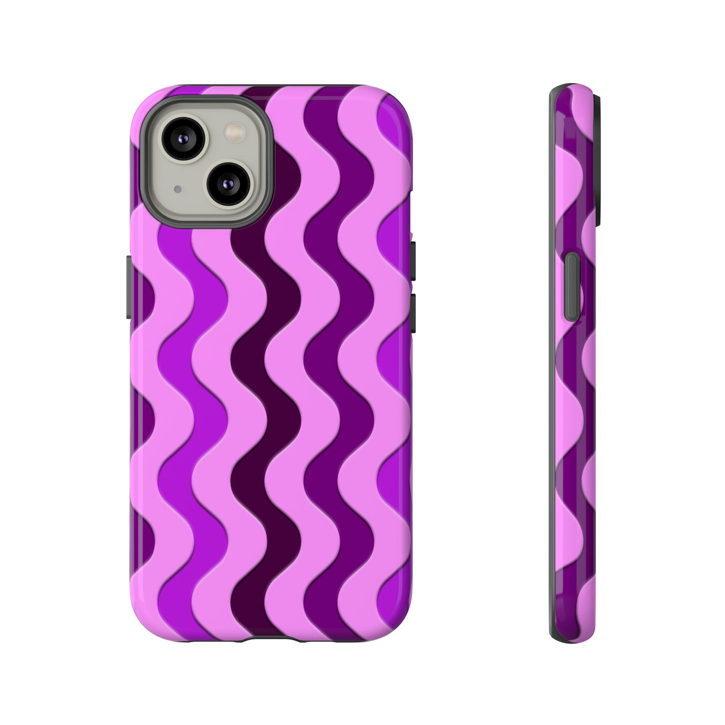 Vertical retro wavy purple and pink - Tough Cases