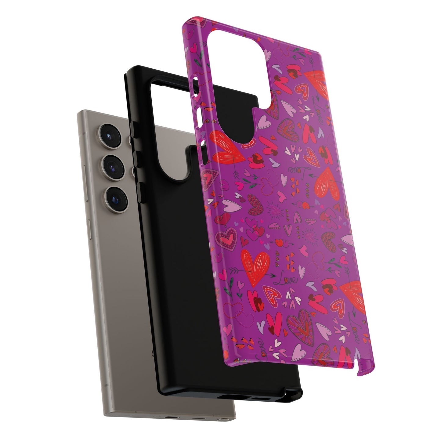 Heart Doodles - Deep Magenta B805AE - Tough Cases