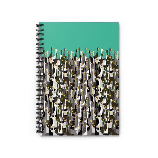 That is a LOT of ducks - Turquoise 12d3ad - Spiral Notebook - Ruled Line