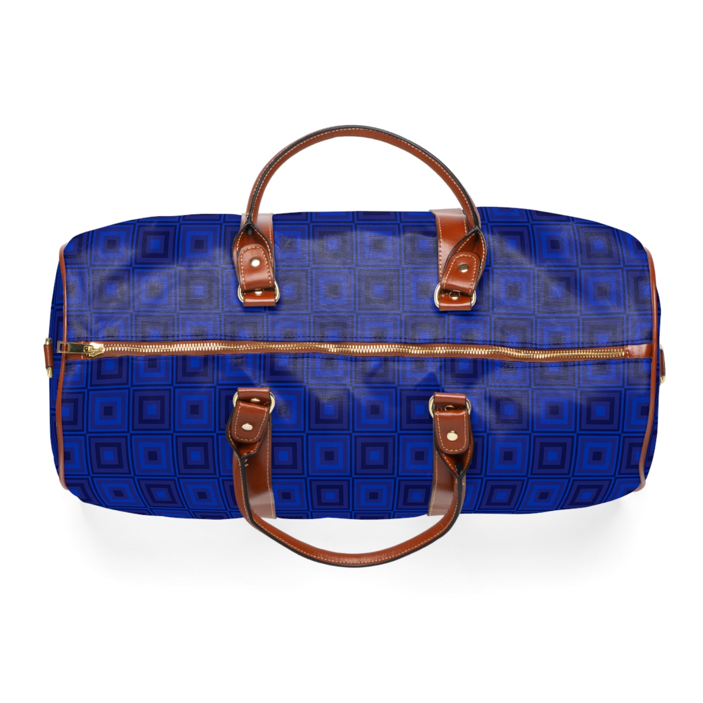 Blue Squares - Waterproof Travel Bag