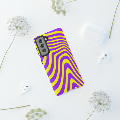 Retro wavy - yellow and purple - Tough Cases