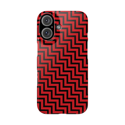 Zigs and Zags - Black - Scarlet - Slim Phone Cases