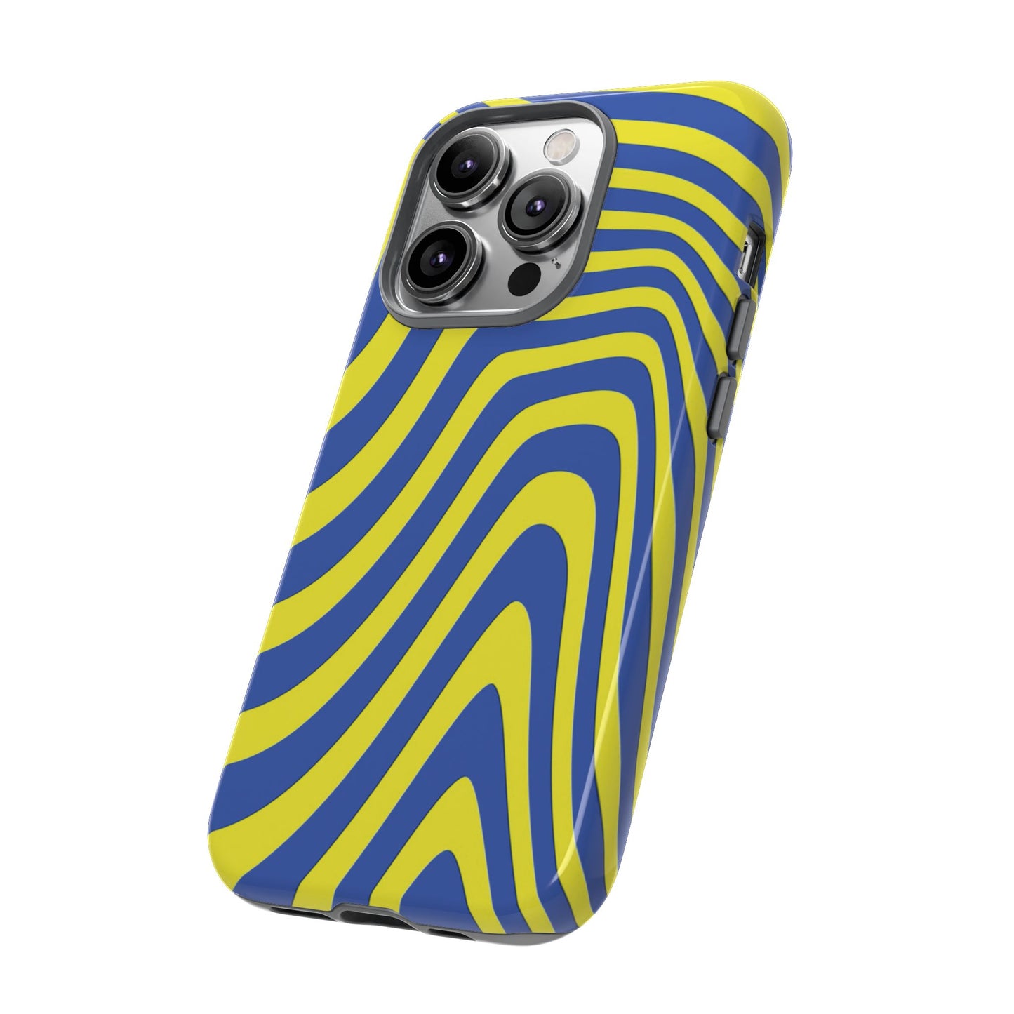 Retro wavy - yellow and blue - Tough Cases