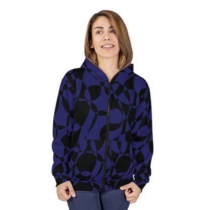 Sapphire Swirl - Black - Unisex Zip Hoodie