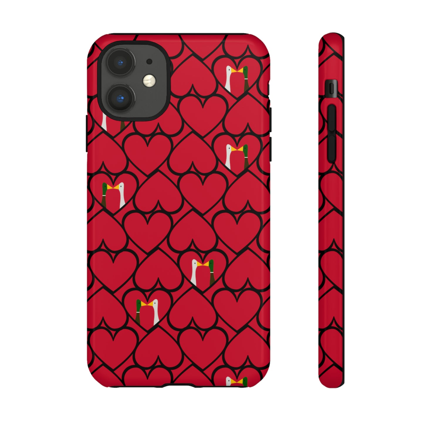 Ducks in hearts - Fire Engine Red c8092e - Tough Cases