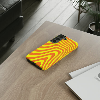 Retro wavy - yellow and orange - Tough Cases