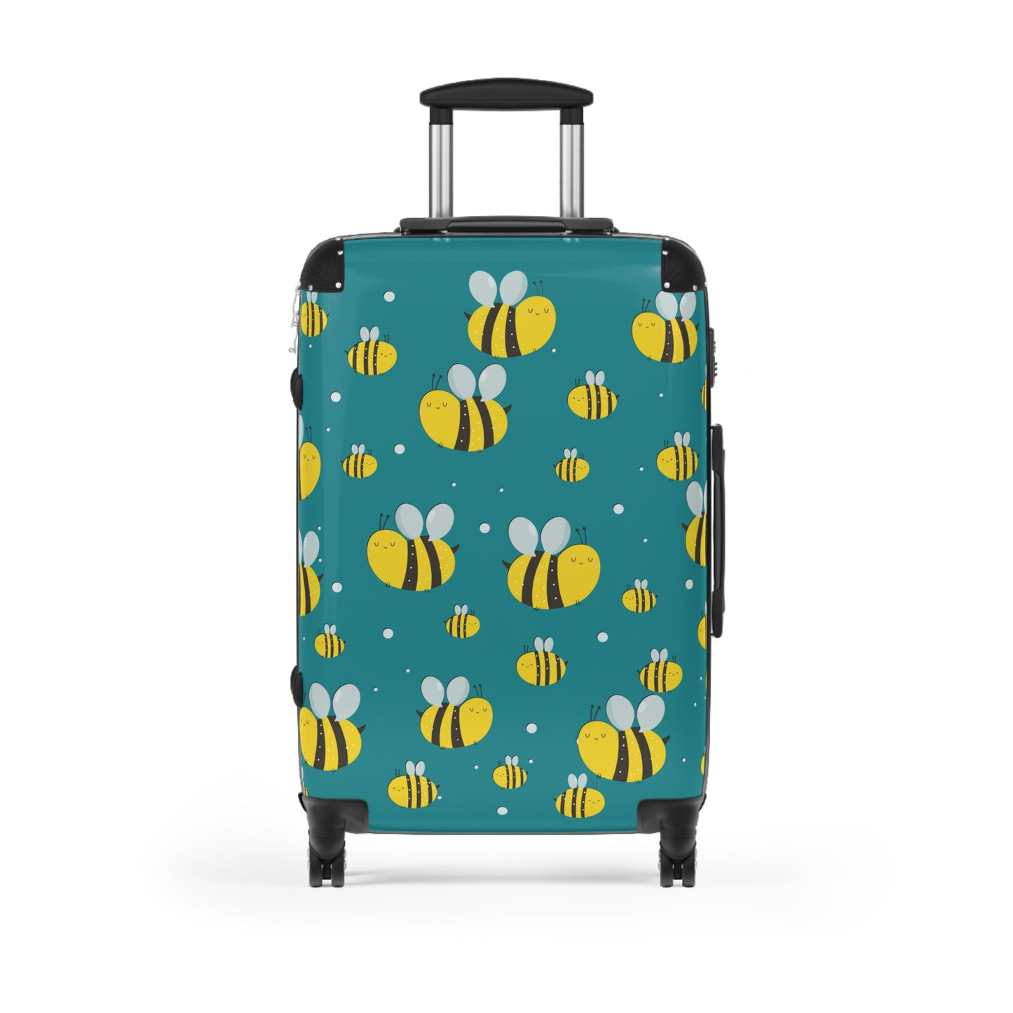 Lots of Bees - Aqua 008E97 - Suitcase