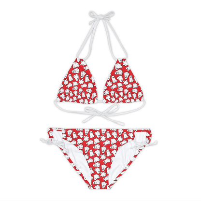 Boo - Ghosts - Halloween - Scarlet de0000 - Strappy Bikini Set