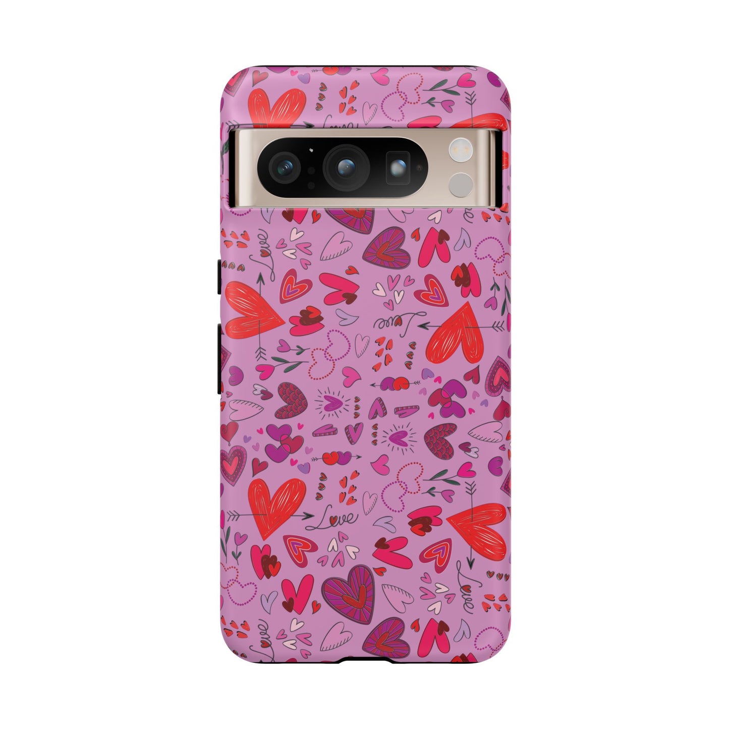 Heart Doodles - Fuschia Pink ff8eff - Tough Cases