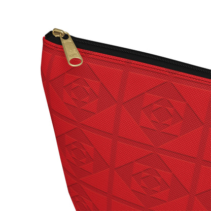 Embossed Geometric Pattern - Accessory Pouch w T-bottom