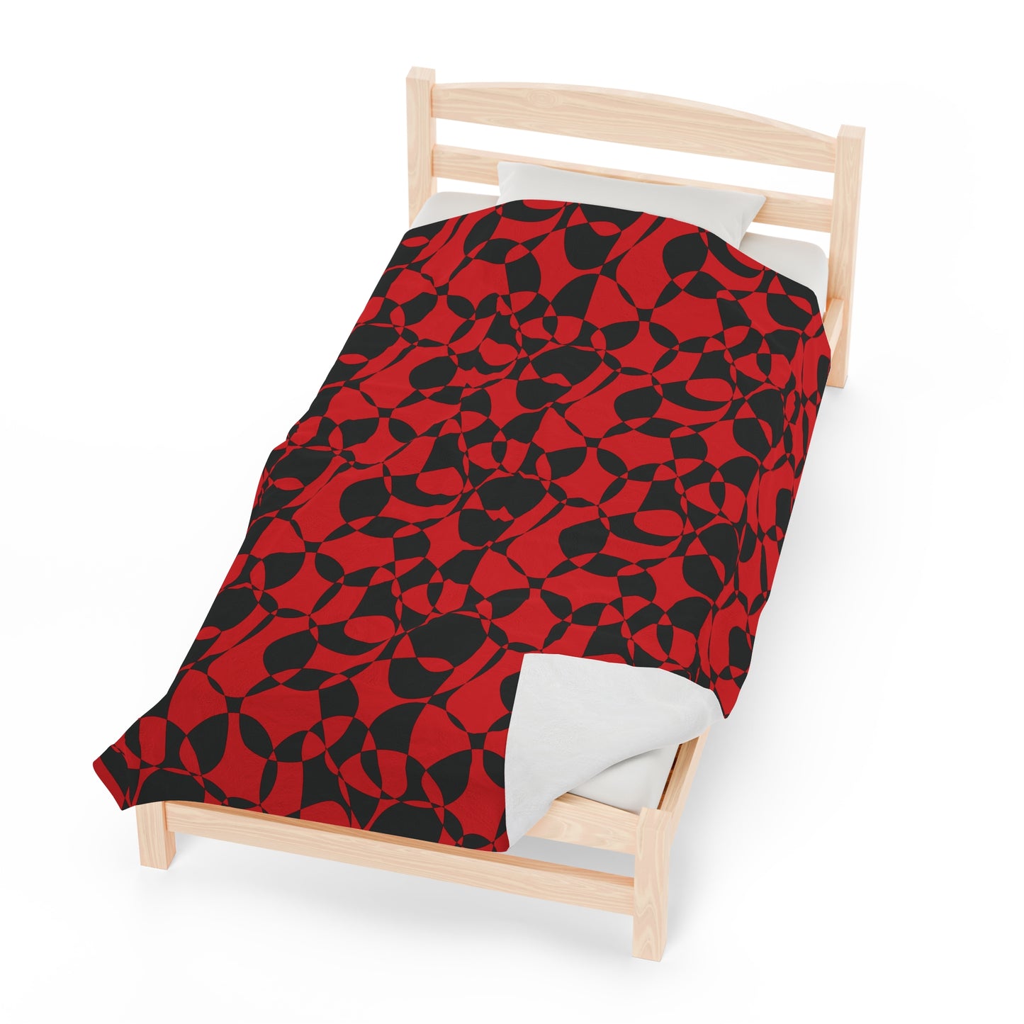 Scarlet Symphony - Black - Velveteen Plush Blanket