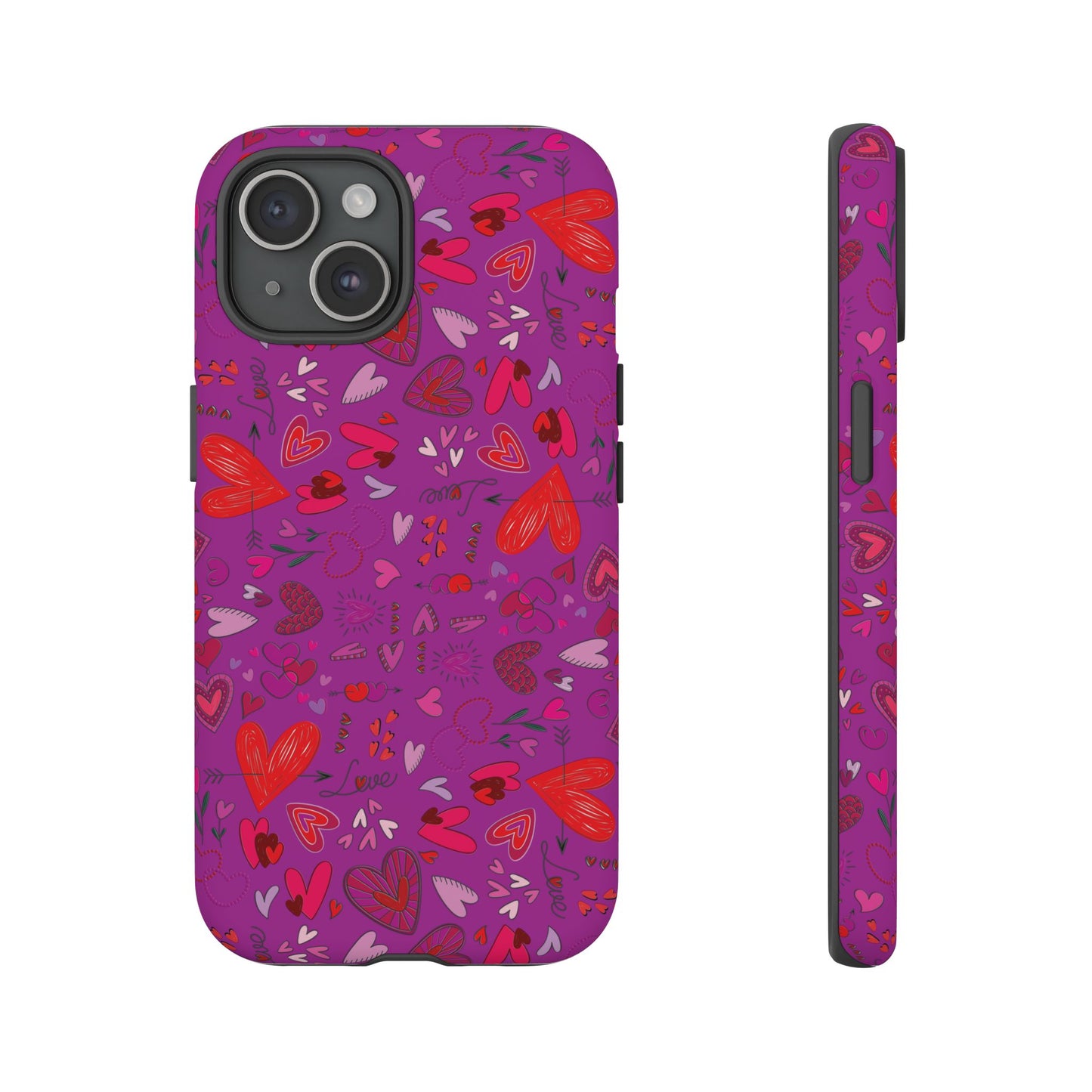 Heart Doodles - Deep Magenta B805AE - Tough Cases