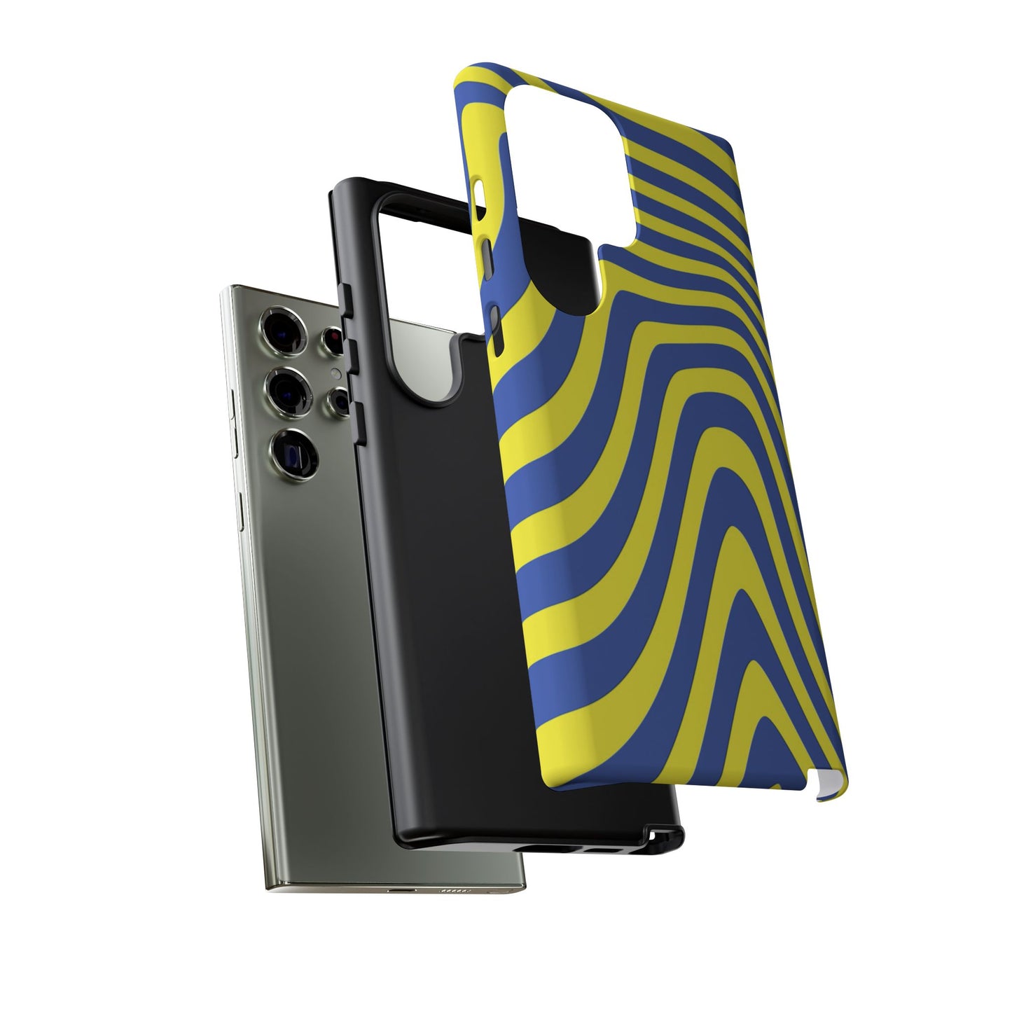 Retro wavy - yellow and blue - Tough Cases