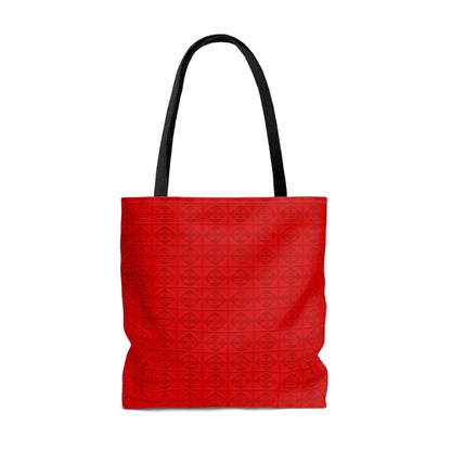Embossed Geometric Pattern - Red - Tote Bag