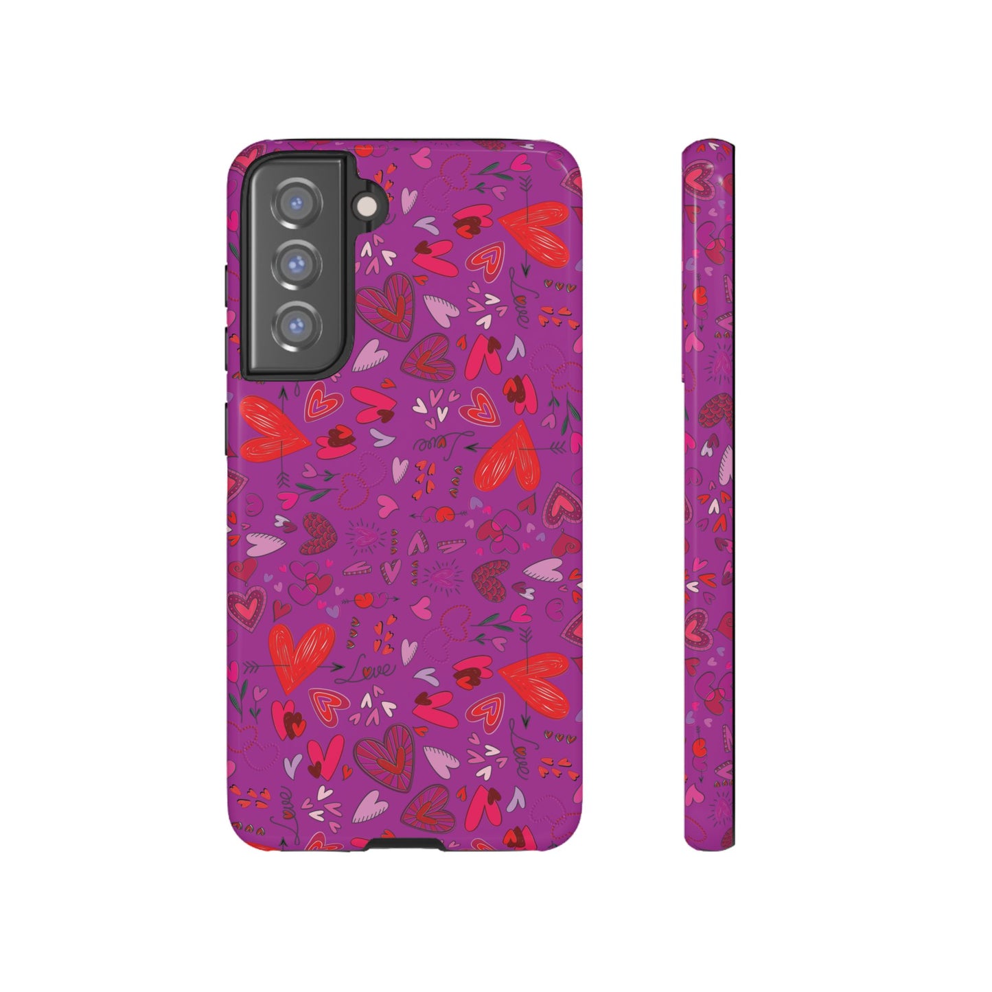 Heart Doodles - Deep Magenta B805AE - Tough Cases