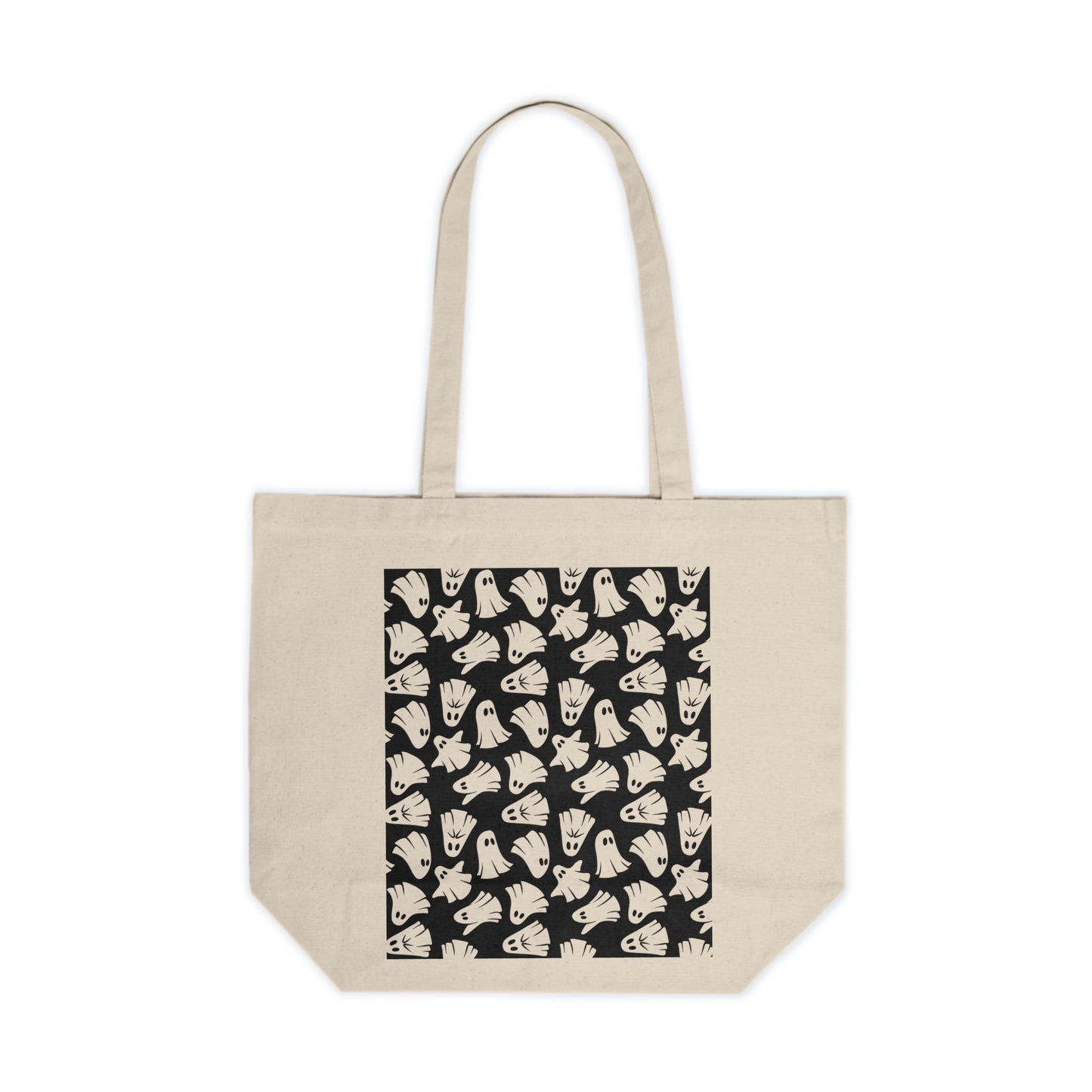 Boo - Ghosts - Halloween - Black 000000 - Canvas Shopping Tote