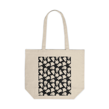 Boo - Ghosts - Halloween - Black 000000 - Canvas Shopping Tote