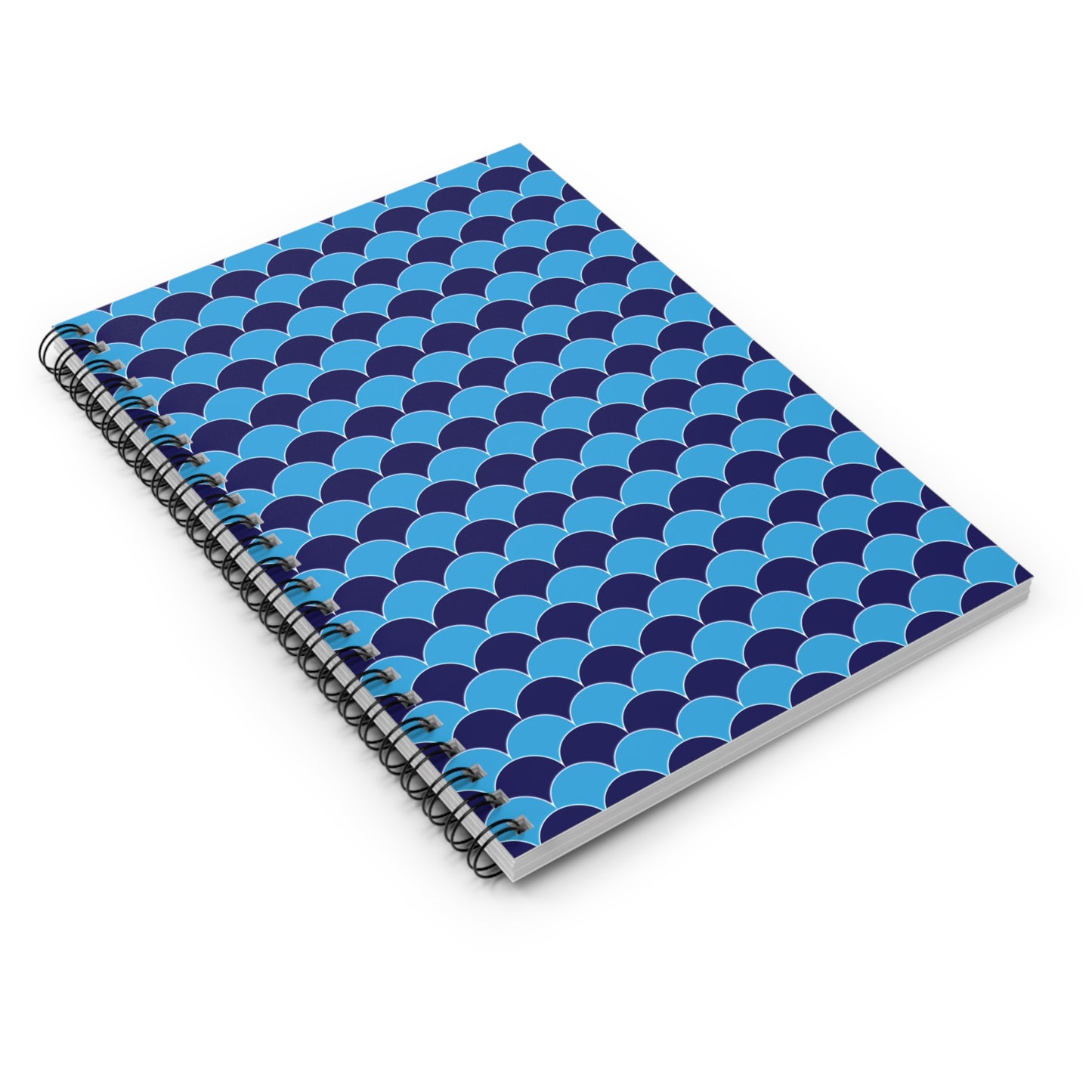 Blue Fans - Azure 0080FF - Spiral Notebook - Ruled Line