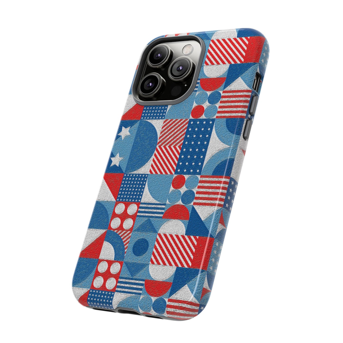 Red White and Blue Bold Pattern - BIG - Oil Paint Texture - Tough Cases